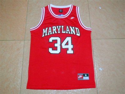 Maillot De Basket NCAA University of Maryland Leonard Kevin Bias 34 Engrener Rouge